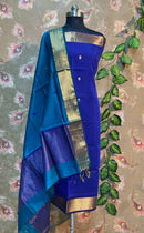 Unstitched Maheshwari Silk Cotton Top & Dupatta