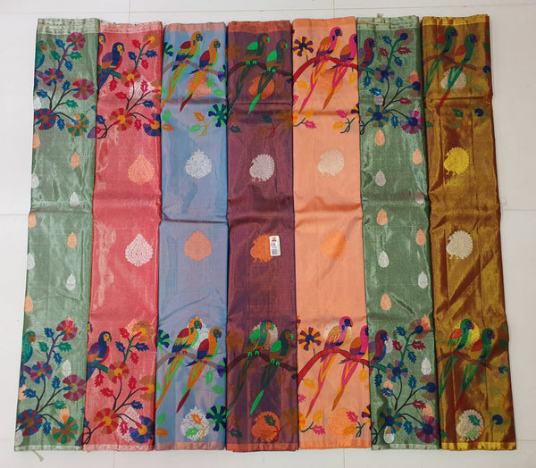 Kalamkari Printed Pure Kanchipuram Tissue Silk Sarees Collection