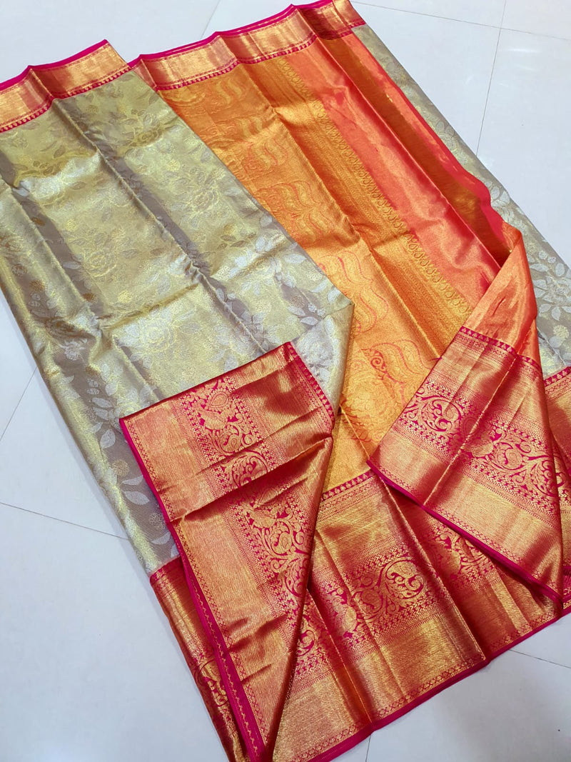 Kanchipuram Silk Saree | Handwoven Pure Silk | Pure Zari | PV GTA 72 –  Panjavarnam