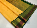 Yellow Korvai Kanchipuram Silk Saree Retta Pettu Border