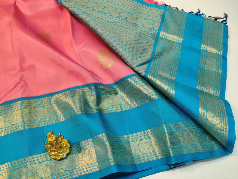 Pink Korvai Kanchipuram Silk Saree