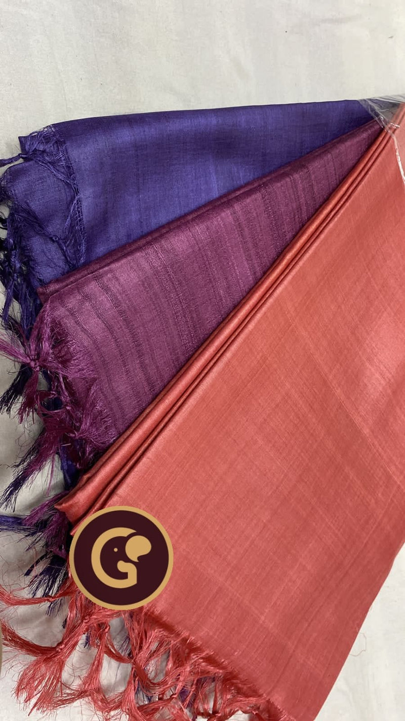 Plain Tussar Silk Sarees Collection