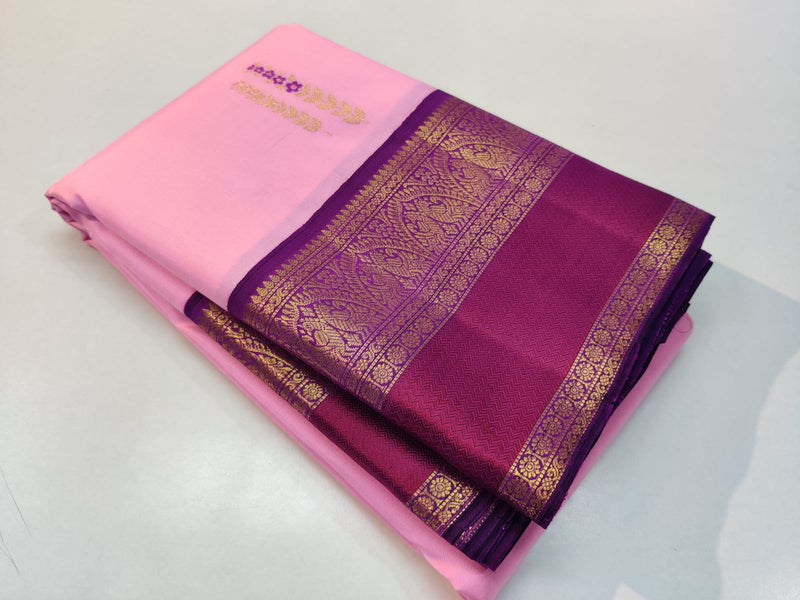 Pink Korvai Kanchipuram Silk Saree