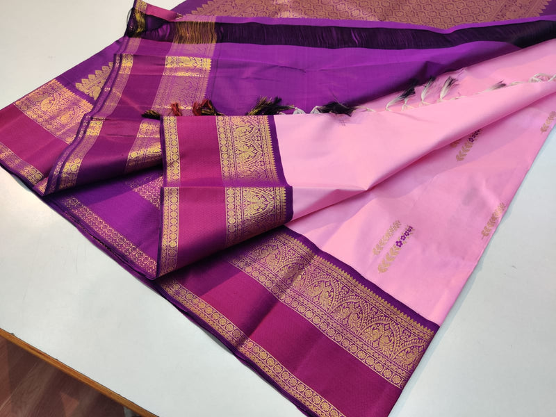 Pink Korvai Kanchipuram Silk Saree