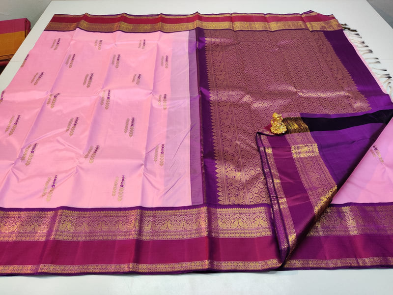 Pink Korvai Kanchipuram Silk Saree