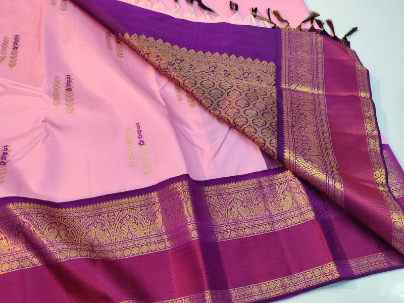 Pink Korvai Kanchipuram Silk Saree