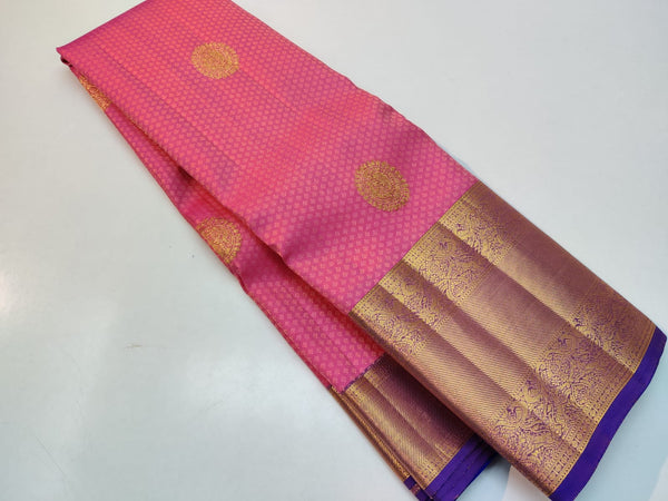 Bridal Kanchipuram Embossed Pattern Silk Saree