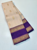 Half White Korvai Kanchipuram Silk Saree