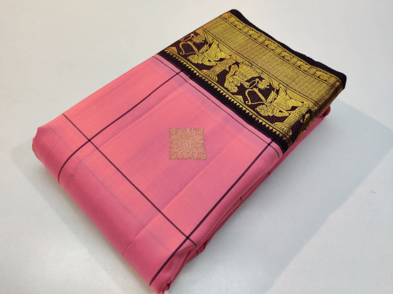 Exclusive Sita Rama Swayamvara Pure Korvai Checked Pattern Kanchipuram Silk Saree