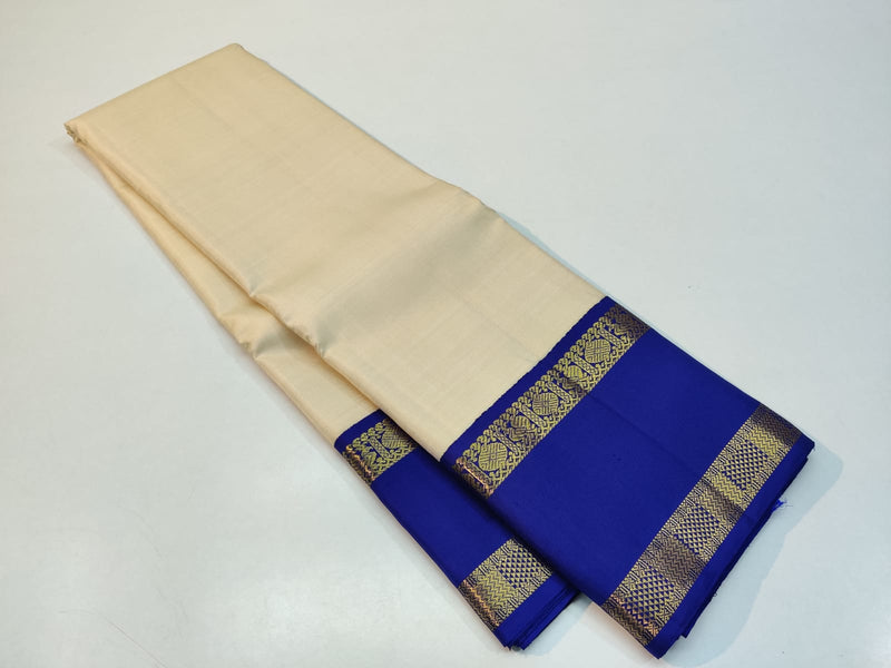 Half White Korvai Kanchipuram Silk Saree