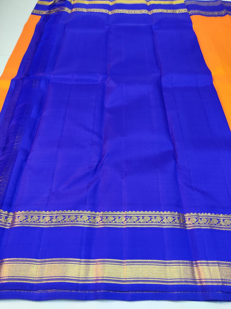 Yellow Korvai Kanchipuram Silk Saree