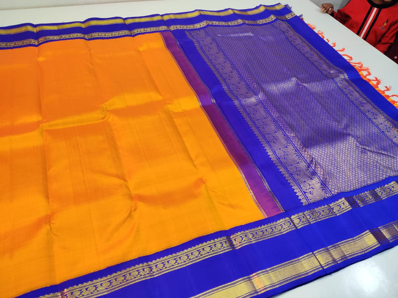 Yellow Korvai Kanchipuram Silk Saree