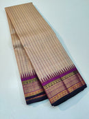 Half White Korvai Temple Border Kanchipuram Silk Saree