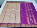 Half White Korvai Temple Border Kanchipuram Silk Saree