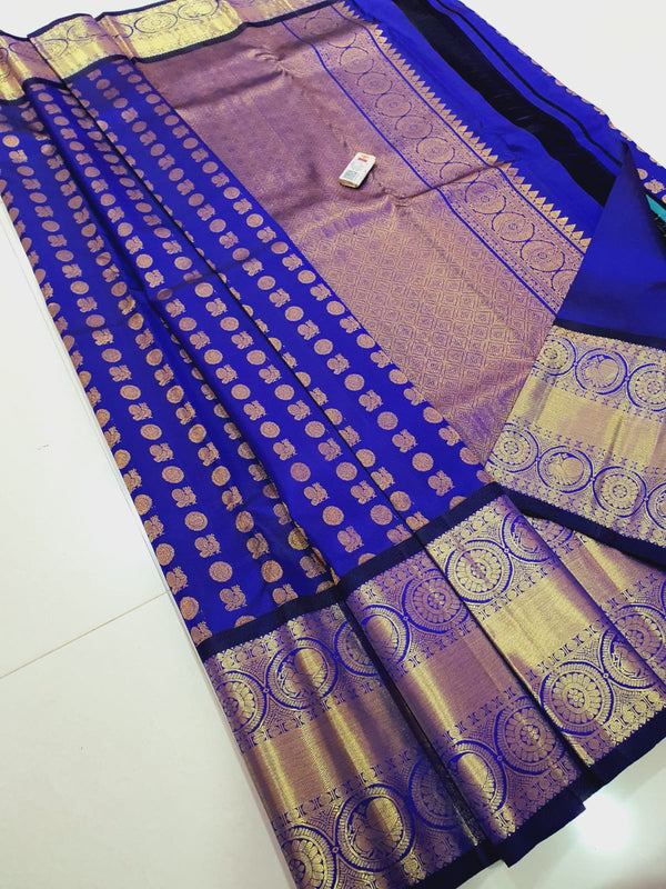 1000 Butta Blue Kanchipuram Silk Saree