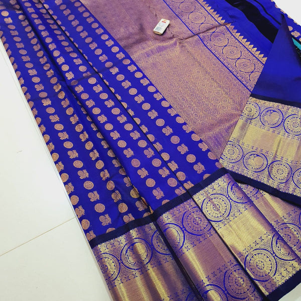 Yellow and Black 1000 butta Handloom Silk Cotton Saree - Yazhi Silks