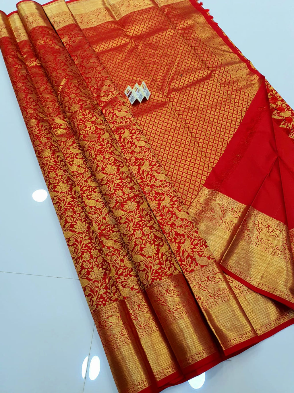 Buy Rose Red Designer Banarasi Saree online-Karagiri