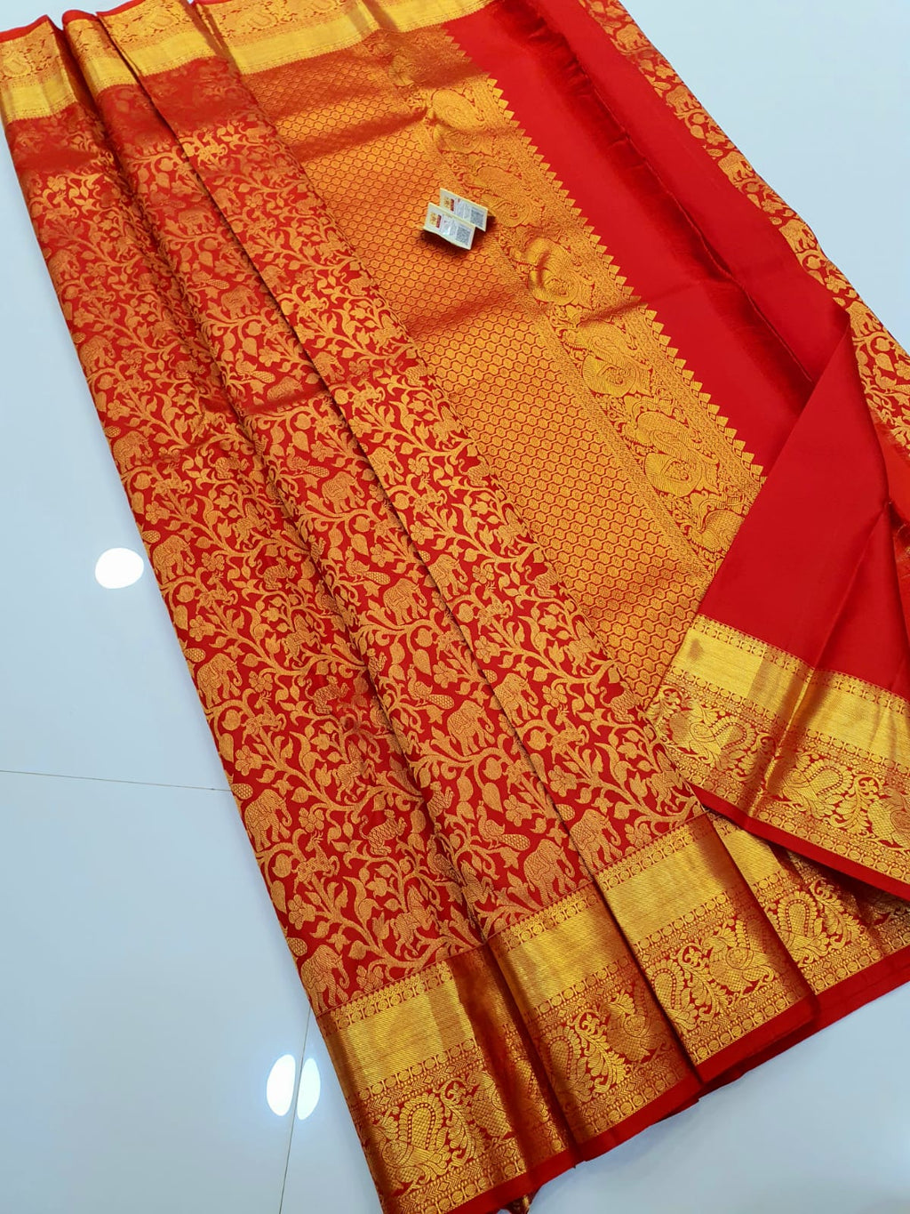 kanjivaram silk Red saree with Blouse
