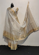 Pure Kosa Tussar Silk Natural Block Printed Sarees