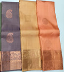 Copper Zari Border Kanchipuram Silk Sarees Collection