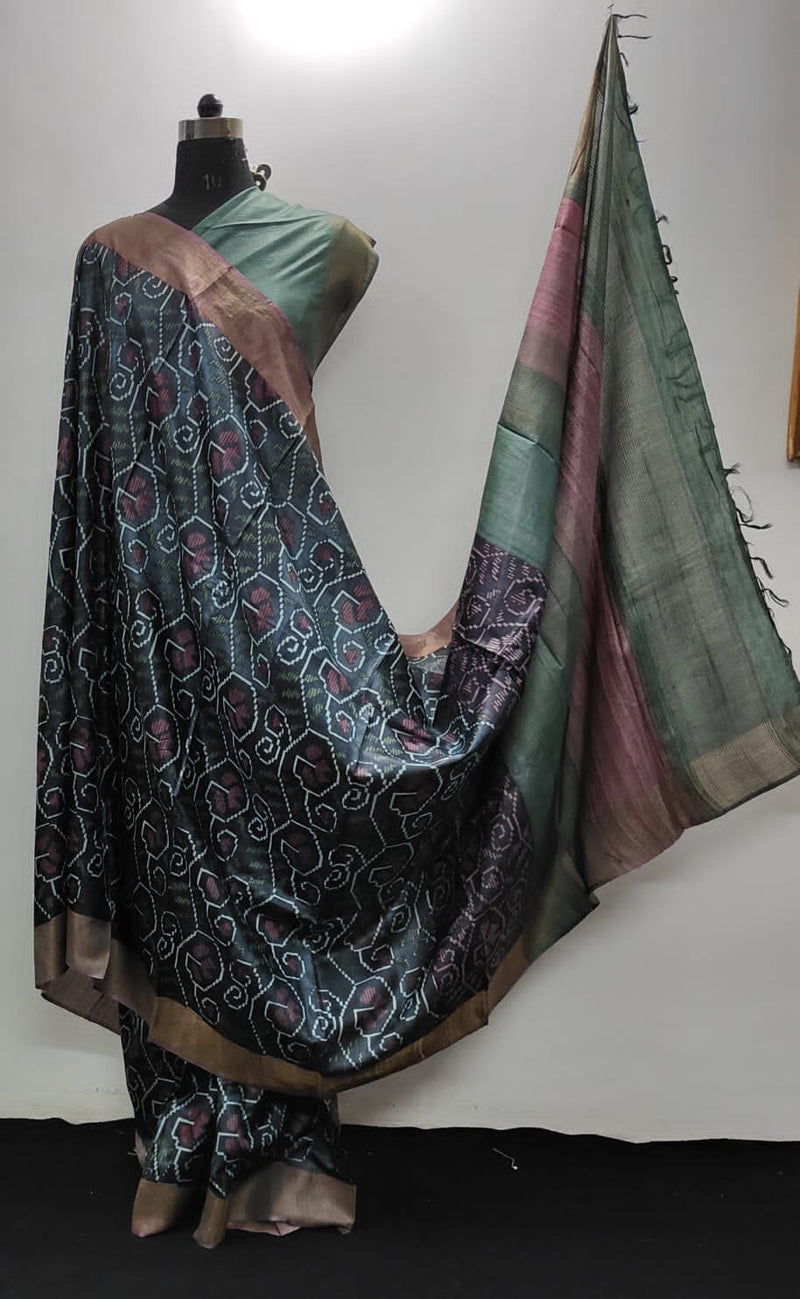 Pure Desi Tussar Block Printed Sarees Collection