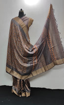 Pure Desi Tussar Block Printed Sarees Collection