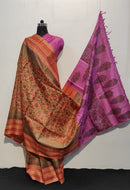 Pure Desi Tussar Block Printed Sarees Collection