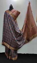 Pure Desi Tussar Block Printed Sarees Collection