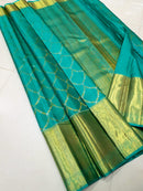 Exclusive Celebrity Blue Kanchipuram Silk Saree