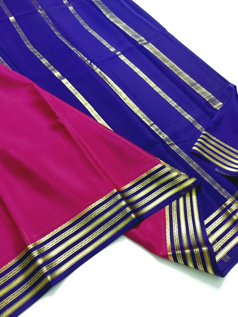 Pink Mysore Crepe Silk Saree - Lite Weight