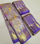 Bridal Kanchipuram Meenakari Butta Korvai Silk Saree