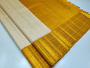 Half White Bridal Korvai Kanchipuram Silk Sarees