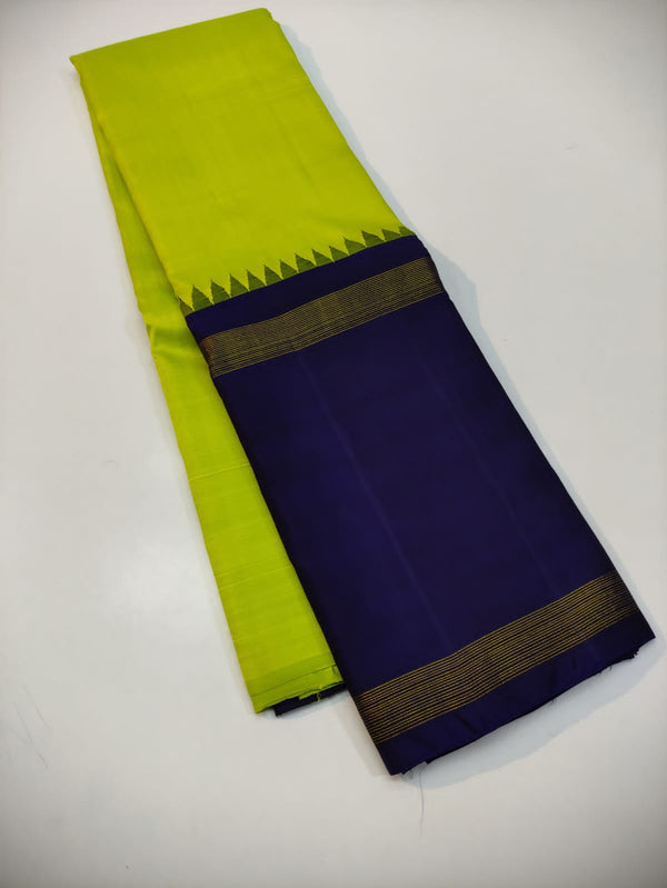 Yellowish Green Korvai Kanchipuram Silk Saree