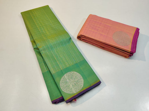 Oastel Kanchipuram Silk Saree with Silver Zari