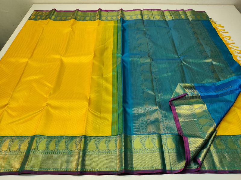 Yellow Kanchipuram Silk Saree