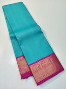 Blue Vairaoosi Pattern Korvai Kanchipuram Silk Saree