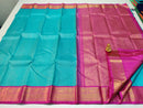 Blue Vairaoosi Pattern Korvai Kanchipuram Silk Saree