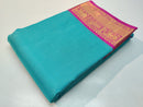 Blue Vairaoosi Pattern Korvai Kanchipuram Silk Saree