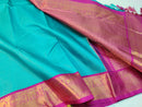 Blue Vairaoosi Pattern Korvai Kanchipuram Silk Saree