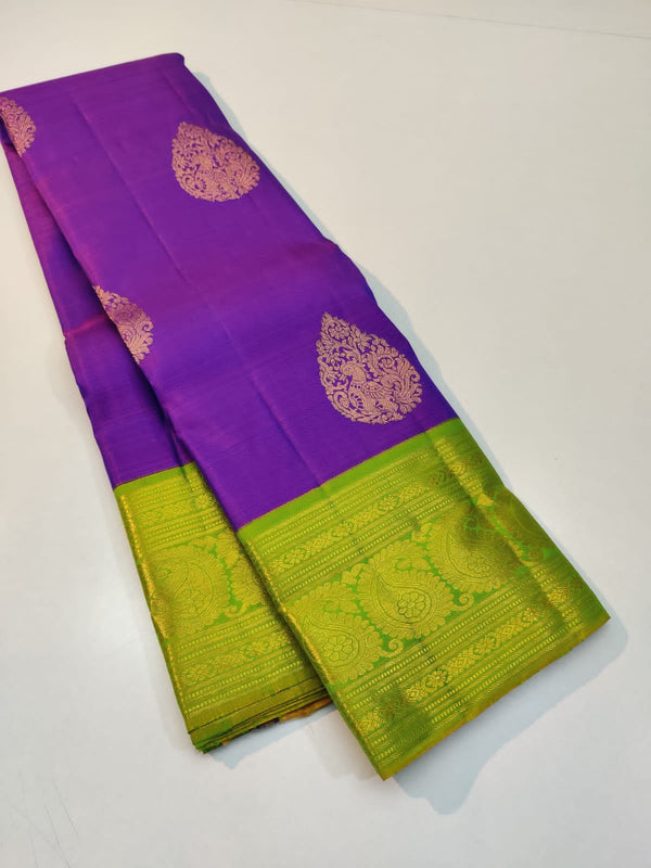 Purple Korvai Kanchipuram Silk Saree