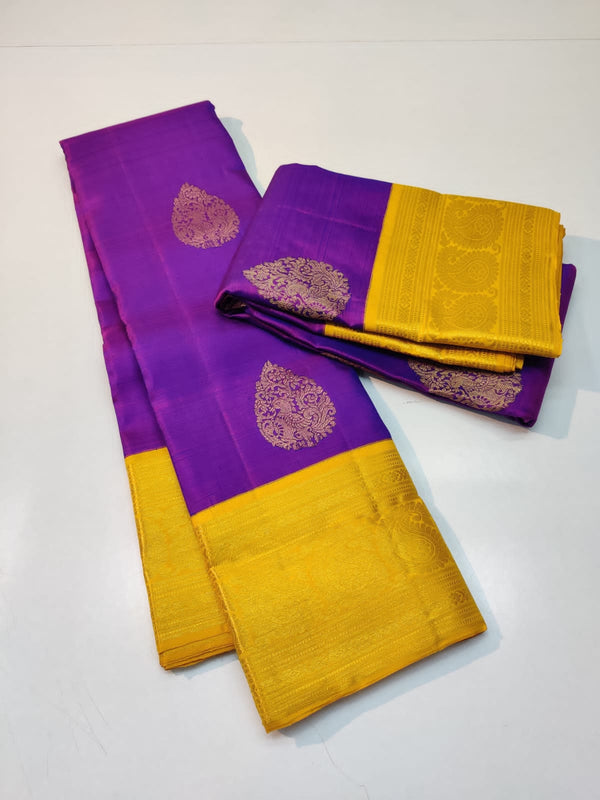 Purple Korvai Kanchipuram Silk Saree