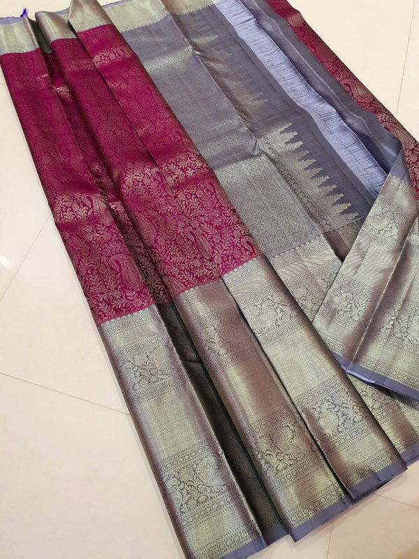 Korvai Long Border Kanchipuram Silk Sarees