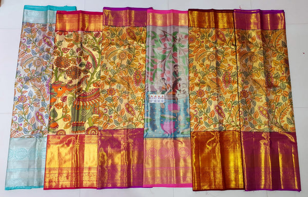 Kalamkari Tissue Kanchipuram Silk Sarees