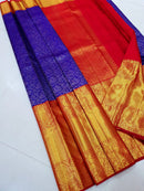 Long Border Korvai Bridal Kanchipuram Silk Sarees