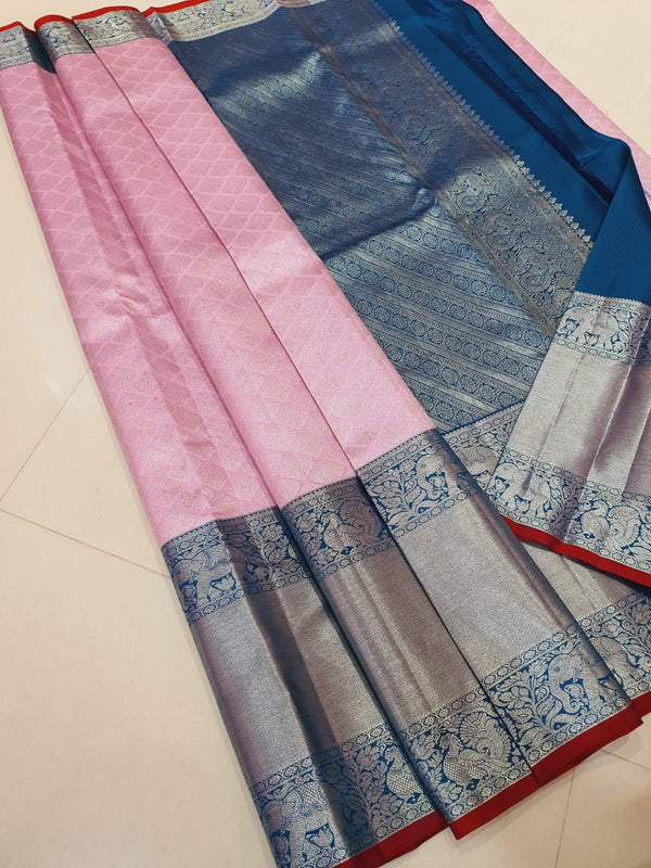 Long Border Korvai Bridal Kanchipuram Silk Sarees