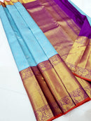 Long Border Korvai Bridal Kanchipuram Silk Sarees