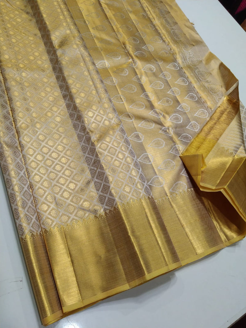 Bridal Golden Kanchipuram Silk Saree