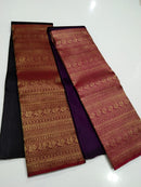 Half Brocade Half Plain Kanchipuram Silk Sarees