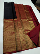 Half Brocade Half Plain Kanchipuram Silk Sarees