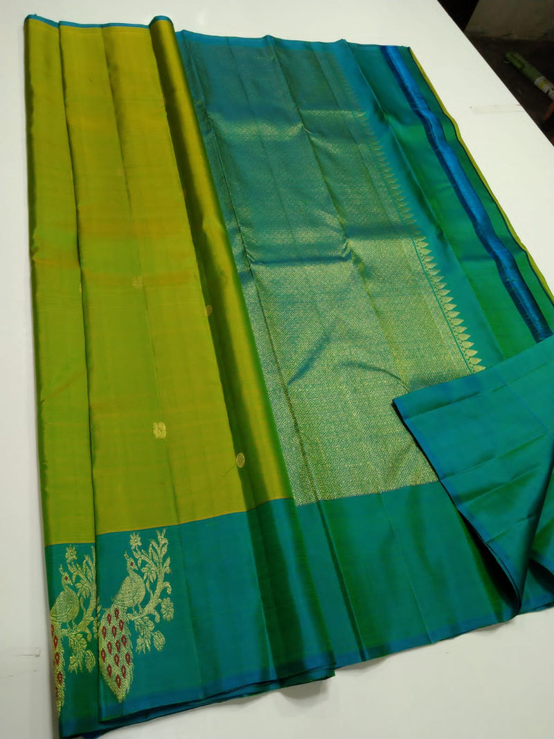 Traditional Borders Butta Kanchipuram Silk Sarees